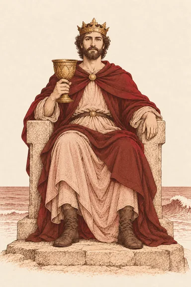 컵 왕 King of Cups 타로 카드
