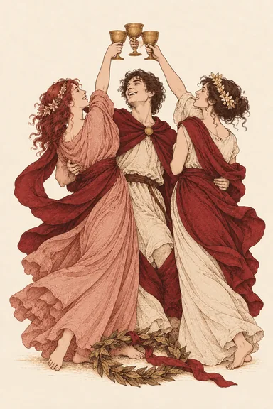 컵 3 Three of Cups 타로 카드