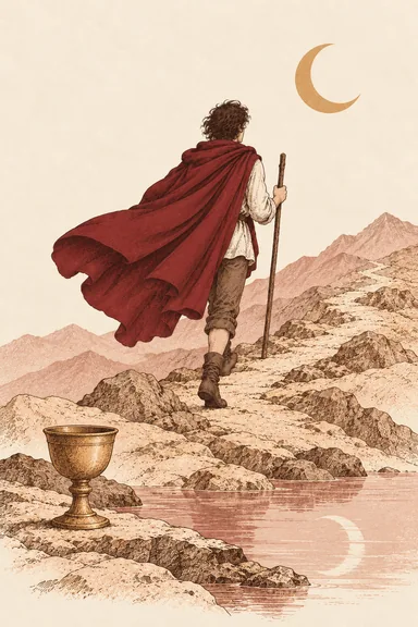 컵 8 Eight of Cups 타로 카드
