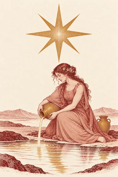 별 The Star 타로 카드