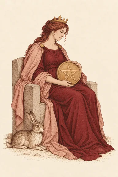 펜타클 여왕 Queen of Pentacles 타로 카드