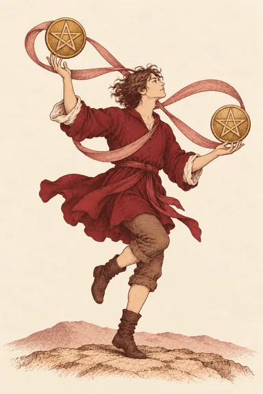 펜타클 2 Two of Pentacles 타로 카드