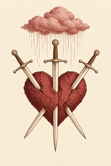 소드 3 Three of Swords 타로 카드